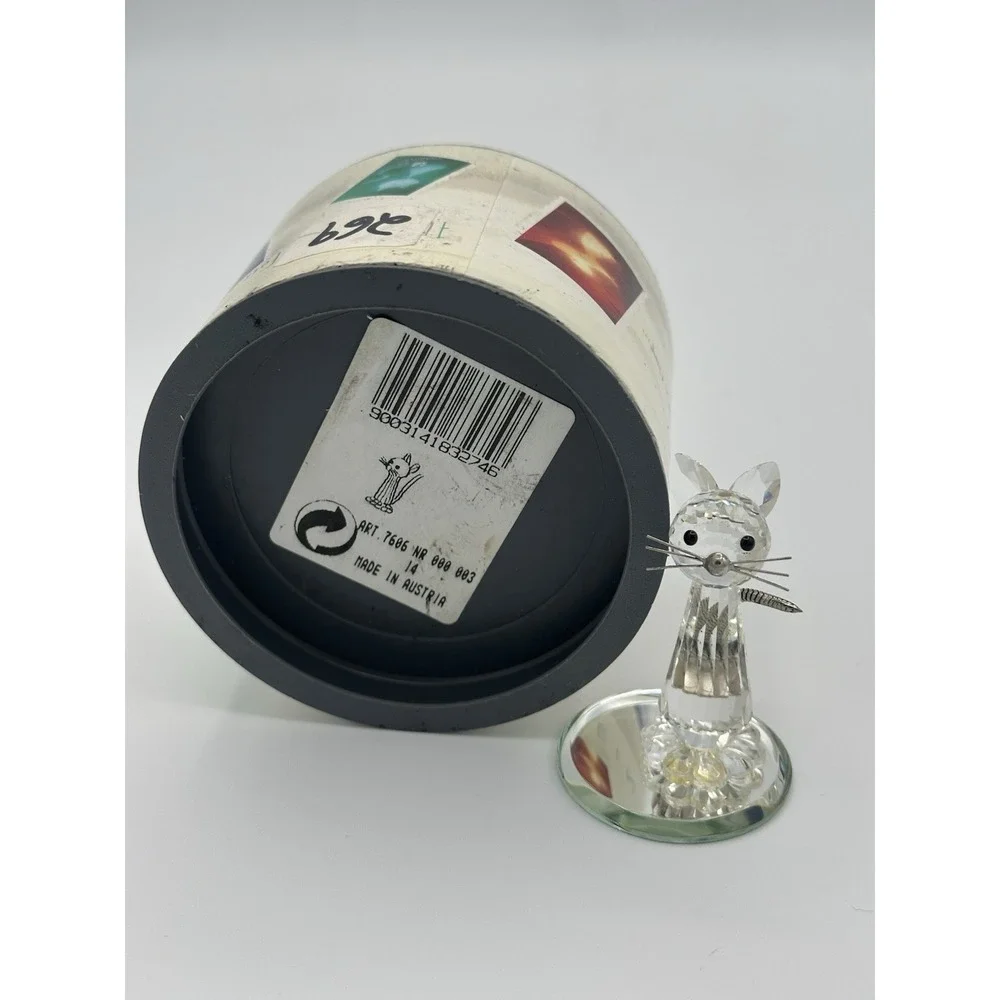 Swarovski Crystal‎ Figurine Cat With Metal Whiskers In Original Box